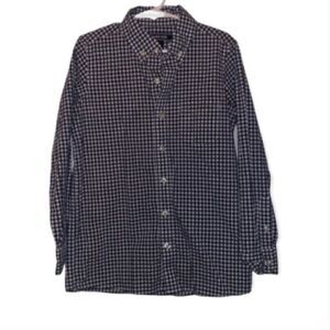Lands End Black & White Checkered Button Down
